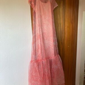 STAUD Pink Sheer Dress